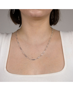2,9 mm 925 Sterlingsilber massive Silberkette Singapurkette  45/50 cm - elegante Silberkette Damen Juwelier Qualität - Made in Germany