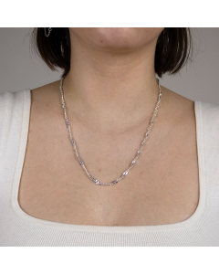 3,4 mm 925 Sterlingsilber massive Silberkette Singapurkette  42/45/50/60 cm - elegante Silberkette Damen Juwelier Qualität - Made in Germany
