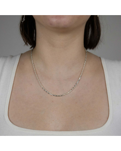 2,5 mm 925 Sterlingsilber Ankerkette diamantiert massiv Silber hochwertige Halskette - Länge nach Wahl