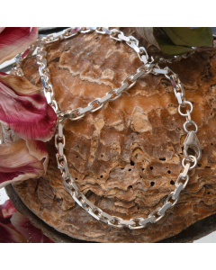 3,1 mm Silber Halskette Ankerkette diamantiert massiv 925 Sterlingsilber hochwertige Silberkette - Länge nach Wahl