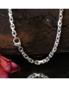 3,8 mm Silber Halskette Ankerkette diamantiert massiv 925 Sterlingsilber hochwertige Silberkette - Länge nach Wahl