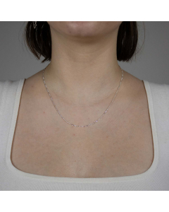 1,5 mm 925 Sterlingsilber massive Silberkette Figarokette diamantiert 38/40/42/45/50 cm - elegante Silberkette Damen und Herren Juwelier Qualität - Made in Germany
