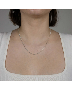 1,9 mm Silber Halskette Figarokette massiv 925 Sterlingsilber hochwertige Silberkette - Länge nach Wahl