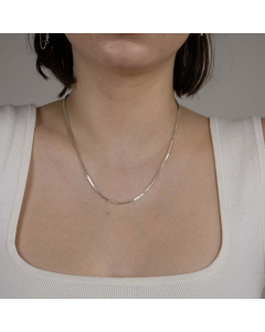 1,8 mm 925 Sterlingsilber massive Silberkette Venezianerkette  40/42/45/50/55/60/70 cm - elegante Silberkette Damen und Herren Juwelier Qualität - Made in Germany