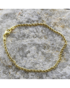 Goldkette Kordelkette Länge 18,5cm - Breite 2,1mm - 333-8 Karat Gold