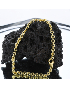 4,0 mm 21 cm 585 - 14 Karat Gold Armkette Ankerkette rund massiv Gold hochwertige Goldkette 9,4 g