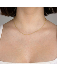 1,3 mm 585 - 14 Karat Gold Halskette Ankerkette rund massiv Gold hochwertige Goldkette   - Länge nach Wahl