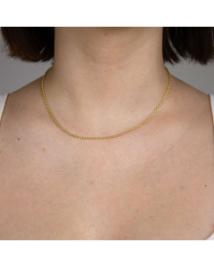 2,0 mm 585 - 14 Karat Gold  massive Goldkette Ankerkette rund 36/38/40/42/45/50/60/70 cm - elegante Goldkette Damen und Herren Juwelier Qualität - Made in Germany