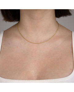1,2 mm 50 cm 585 - 14 Karat Gold Halskette Ankerkette diamantiert massiv Gold hochwertige Goldkette  2,4 g