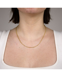 1,9 mm 585 - 14 Karat Gold Halskette Ankerkette diamantiert massiv Gold hochwertige Goldkette  - Länge nach Wahl