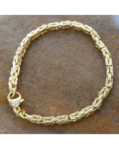 3,2 mm 18,7 cm 585 - 14 Karat Gold Armkette Königskette massiv Gold hochwertige Goldkette  13,2 g