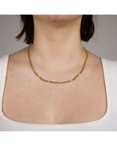 3,4 mm 50 cm 585 - 14 Karat Gold Halskette Figarokette massiv Gold hochwertige Goldkette  12,3 g