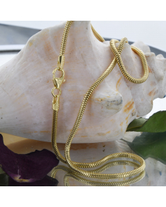 1,9 mm 585 - 14 Karat Gold  massive Goldkette Schlangenkette rund 38/40/42/45/50/55/60 cm - elegante Goldkette Damen - Juwelier Qualität - Made in Germany