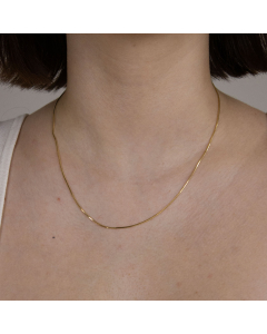 0,8 mm 45 cm 585 - 14 Karat Gold Halskette Schlangenkette diamantiert massiv Gold hochwertige Goldkette  2,9 g