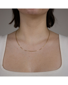 1,0 mm 45 cm 585 - 14 Karat Gold Halskette Schlangenkette diamantiert massiv Gold hochwertige Goldkette  5,3 g