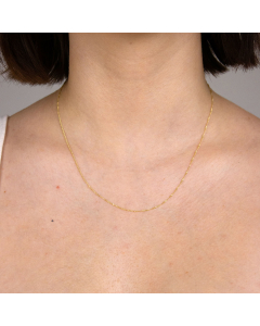 1,0 mm 585 - 14 Karat Gold  massive Goldkette Singapurkette 38/40/42/45/50/60 cm - elegante Goldkette Damen - Juwelier Qualität - Made in Germany