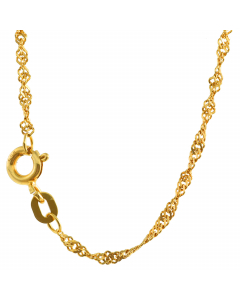 1,4 mm 42 cm 585 - 14 Karat Gold Halskette Singapurkette massiv Gold hochwertige Goldkette  1,6 g