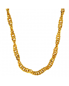 3,4 mm 585 - 14 Karat Gold Halskette Singapurkette massiv Gold hochwertige Goldkette  - Länge nach Wahl