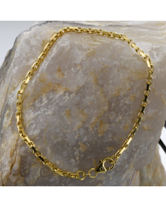 1,8 mm 18,5 cm 585 - 14 Karat Gold Armkette Ankerkette diamantiert massiv Gold hochwertige Goldkette 3,3 g