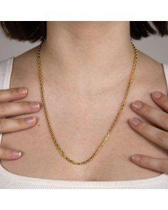 2,5 mm 585 - 14 Karat Gold  massive Goldkette Ankerkette diamantiert 42/45/50/55/60 cm - elegante Goldkette Damen und Herren Juwelier Qualität - Made in Germany
