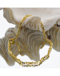 3,0 mm 21 cm 585 - 14 Karat Gold Armkette Ankerkette diamantiert massiv Gold hochwertige Goldkette 9,6 g