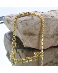 3,0 mm 21 cm 585 - 14 Karat Gold Armkette Ankerkette diamantiert massiv Gold hochwertige Goldkette 9,6 g