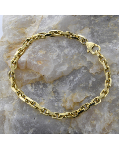 3,8 mm 19 cm 585 - 14 Karat Gold Armkette Ankerkette diamantiert massiv Gold hochwertige Goldkette 13,9 g