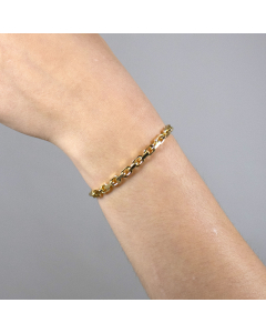 3,8 mm 21 cm 585 - 14 Karat Gold Armkette Ankerkette diamantiert massiv Gold hochwertige Goldkette 15 g