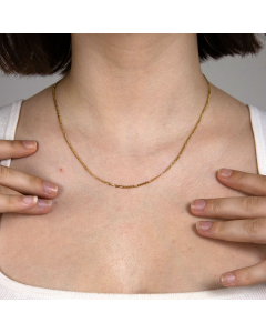 1,9 mm 50 cm 585 - 14 Karat Gold Halskette Figarokette massiv Gold hochwertige Goldkette  3,8 g