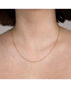 1,1 mm 40 cm 750 - 18 Karat Gold Halskette Ankerkette rund massiv Gold hochwertige Goldkette  2,3 g
