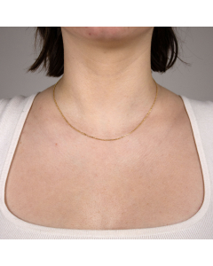 1,2 mm 50 cm 750 - 18 Karat Gold Halskette Ankerkette diamantiert massiv Gold hochwertige Goldkette  2,67  g