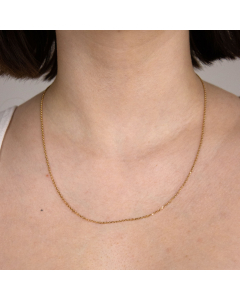 1,3 mm 36 cm 750 - 18 Karat Gold Halskette Ankerkette diamantiert massiv Gold hochwertige Goldkette  2,6 g
