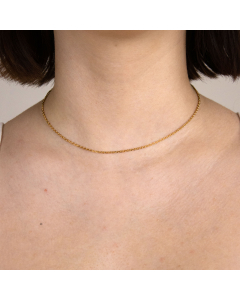 1,7 mm 750 - 18 Karat Gold  massive Goldkette Ankerkette diamantiert 36/38/40/42/45/50/55/60 cm - elegante Goldkette Damen und Herren Juwelier Qualität - Made in Germany