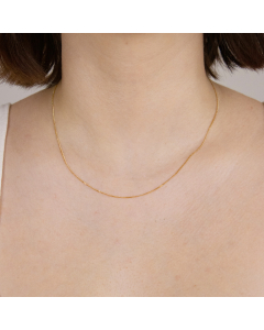 1,1 mm 750 - 18 Karat Gold  massive Goldkette Panzerkette 36/38/42/45/50/55/60 cm - elegante Goldkette Damen Juwelier Qualität - Made in Germany