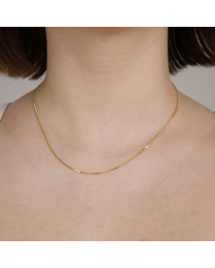 1,4 mm 750 - 18 Karat Gold  massive Goldkette Panzerkette 36/38/42/45/50/55/60 cm - elegante Goldkette Damen und Herren Juwelier Qualität - Made in Germany