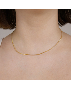 1,7 mm 750 - 18 Karat Gold  massive Goldkette Panzerkette 36/38/42/45/50/55/60 cm - elegante Goldkette Damen und Herren Juwelier Qualität - Made in Germany
