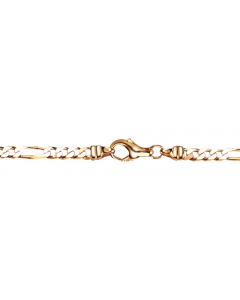 3,4 mm 750 - 18 Karat Gold Halskette Figarokette massiv Gold hochwertige Goldkette  - Länge nach Wahl