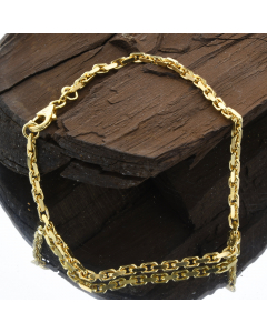 2,5 mm 19 cm 750 - 18 Karat Gold Armkette Ankerkette diamantiert massiv Gold hochwertige Goldkette 7,93 g