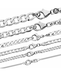 Silberkette Echt 925 Sterlingsilber Panzerkette Silber Halskette – Damenkette und Herrenkette Made in Germany  - diamantgeschliffen,  hochglanzpoliert und anlaufgeschützt 