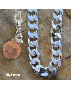 Silberkette Echt 925 Sterlingsilber Panzerkette Silber Halskette – Damenkette und Herrenkette Made in Germany  - diamantgeschliffen,  hochglanzpoliert und anlaufgeschützt 
