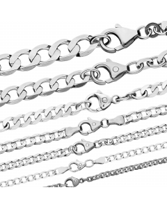 Silberkette Echt 925 Sterlingsilber Panzerkette Silber Halskette – Damenkette und Herrenkette Made in Germany  - diamantgeschliffen,  hochglanzpoliert und anlaufgeschützt 