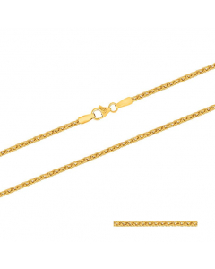 2,1 mm 750 - 18 Karat Gold Halskette Zopfkette massiv Gold hochwertige Goldkette  - Länge nach Wahl