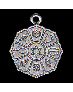 Feng Shui Anhänger: Die 8 schützenden Symbole 29x24mm