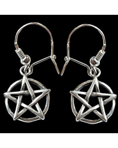Pentagramm (Ohrringe) 925er Silber - Pentagramm - 17x14mm