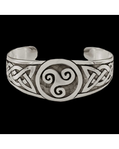 Armreif Triskel massiv 925er Silber keltischer Knoten 29mm breit Armband