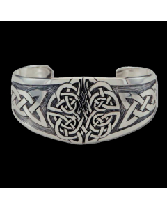 Armreif massiv 925er SIlber keltischer Knoten breit 30mm Armband