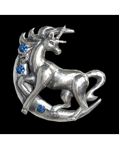 Mondeinhorn Schmuck Anhänger 925er Silber 3 Kristalle