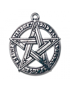 Runenstern Pentagramm Anhänger Schmuck - mit Halskette - 37x34mm