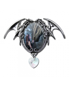 Anne Stokes Anhänger  Es war einmal.. Cabochon Schmuck Drache Elfe Fantasy