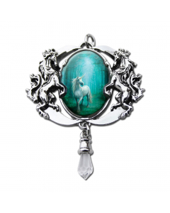 Anne Stokes Anhänger Wald Einhorn Cabochon Schmuck Fantasy Unicorn